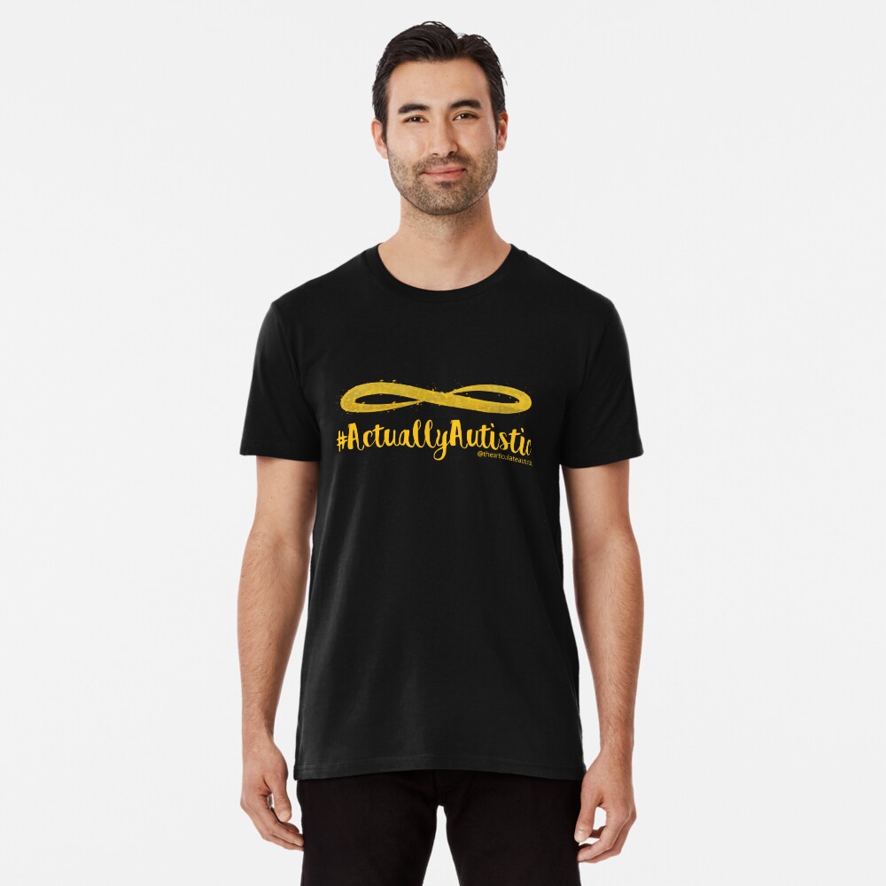 The Articulate Autistic Gold Infinity Logo Premium T-Shirt