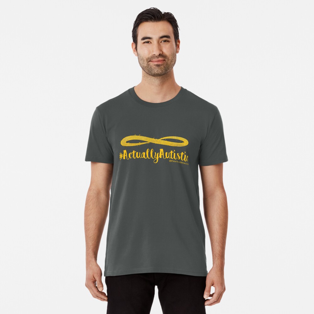 The Articulate Autistic Gold Infinity Logo Premium T-Shirt
