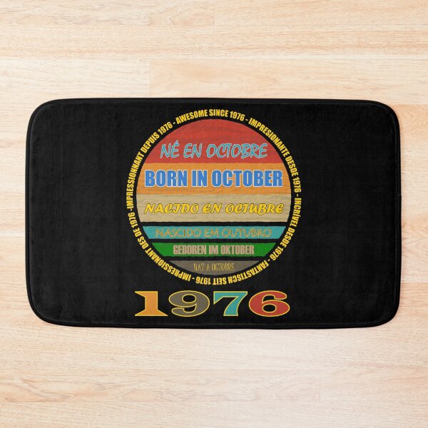 Item preview, Born In October Awesome Since 1976 Many Languages - Birthday Month designed and sold by artfulnotebook.