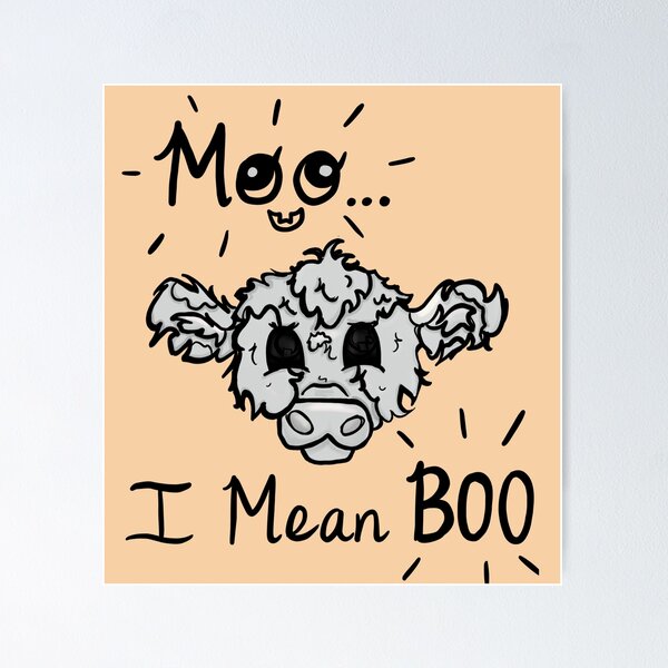 Item preview, Moo I mean Boo Ghost Cow designed and sold by BioLushGraphics.