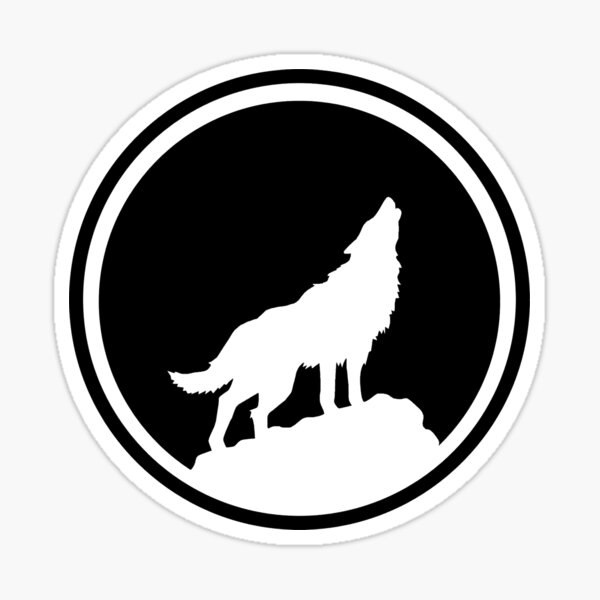 Etc High Quality Matte Vinyl Sticker Wildlife Decal For Macbook Laptop Howling Wolf At Moon