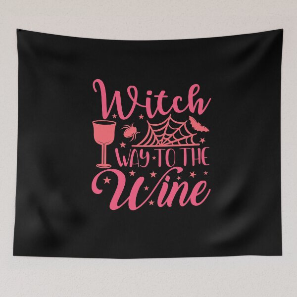 Item preview, Witch way to the wine? Funny Halloween wine drinking witch design. designed and sold by HROC.