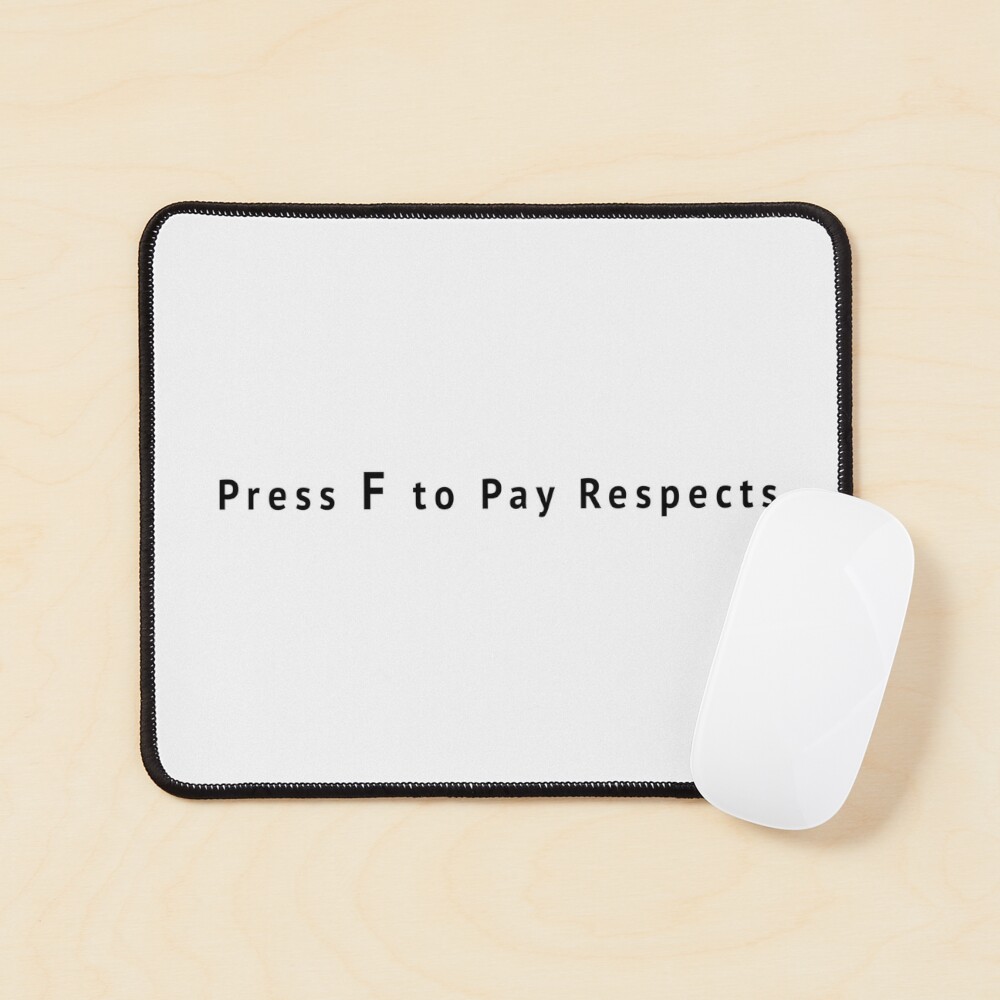 Press F to Pay Respects Gaming meme Desk Mat by melisssne