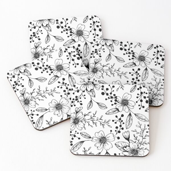 Item preview, Black and White Floral Design designed and sold by thosewhodreamco.