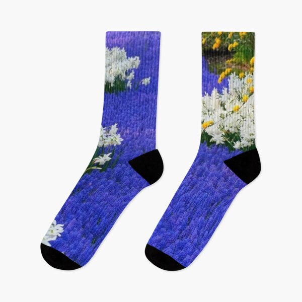 Artikelvorschau, Schöner europäischer Garten mit blauen und weißen Blumen entworfen und verkauft von LiveToLearn.