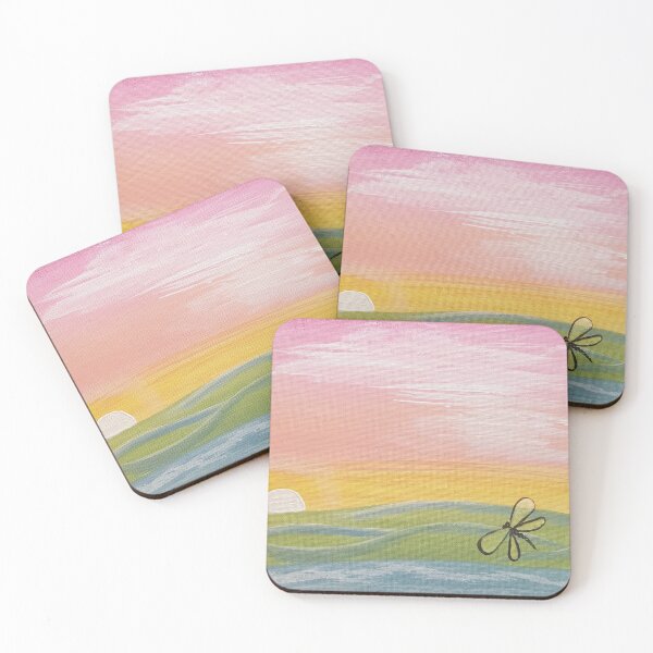 Item preview, Pastel sunrise dragonfly abstract designed and sold by PourExperiment.