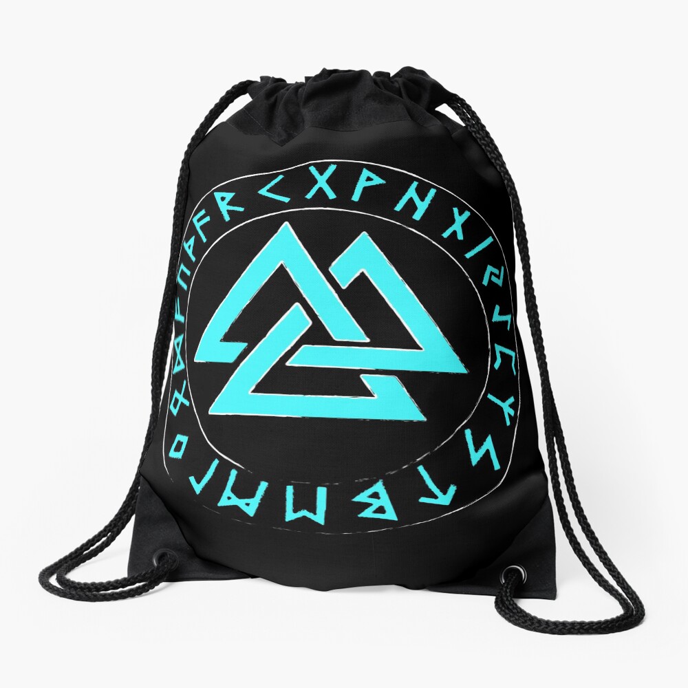 Viking Valknut Runes Drawstring Bag