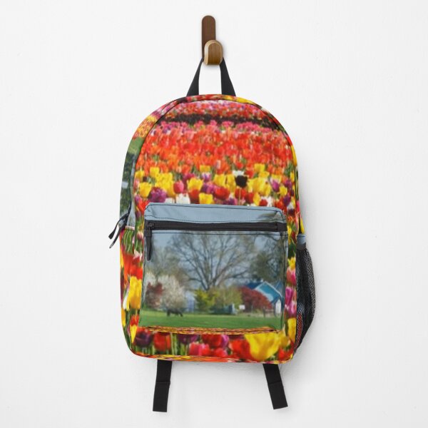 Item preview, Beautiful European garden with tulips and trees designed and sold by LiveToLearn.