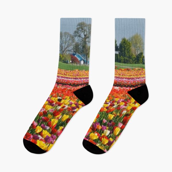 Item preview, Beautiful European garden with tulips and trees designed and sold by LiveToLearn.