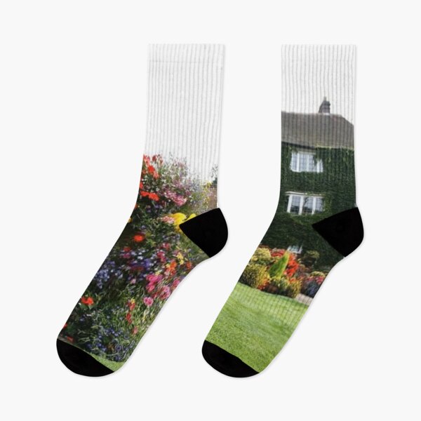 Item preview, Beautiful European garden with Old English style house covered in ivy designed and sold by LiveToLearn.