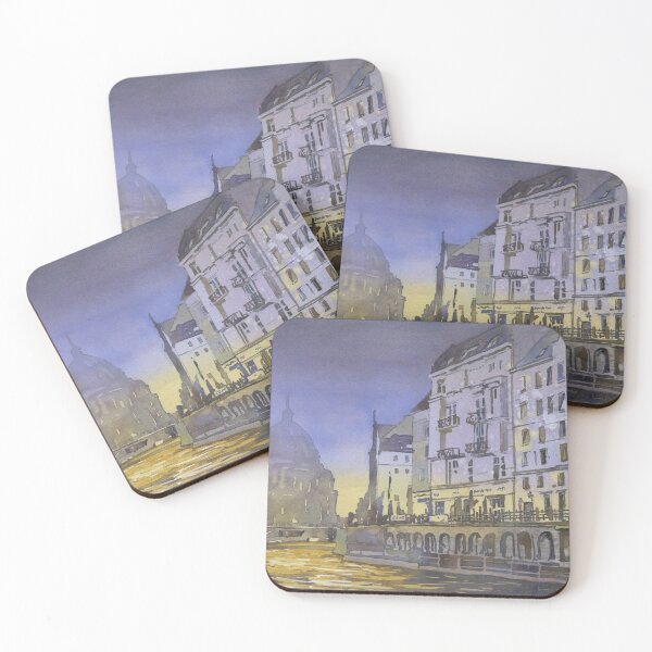 Item preview, Berlin Cathedral (Berliner Dom) in Berlin- Germany, Europe.  Watercolor painting Berlin Germany church purple yellow art designed and sold by rfoxphoto.