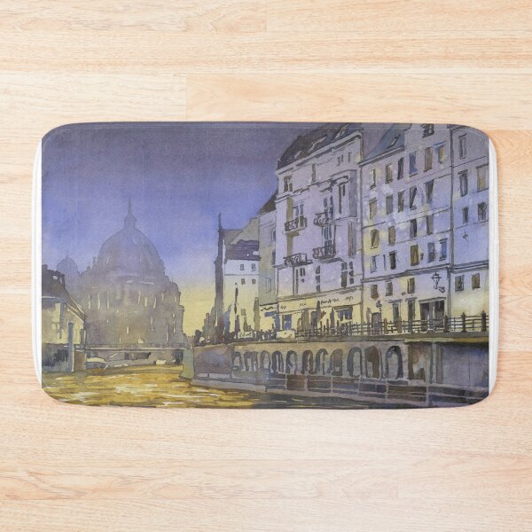 Item preview, Berlin Cathedral (Berliner Dom) in Berlin- Germany, Europe.  Watercolor painting Berlin Germany church purple yellow art designed and sold by rfoxphoto.