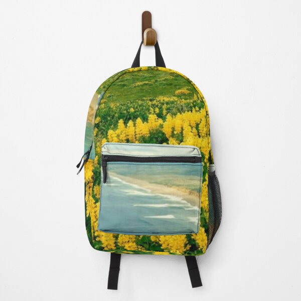 Item preview, Beautiful and relaxing European flowering garden in springtime with beach and scenery in the background designed and sold by LiveToLearn.