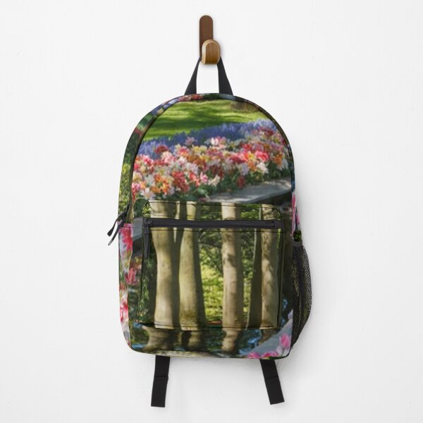 Item preview, Beautiful and relaxing European flowering garden in springtime with Tulips, a stream and trees designed and sold by LiveToLearn.