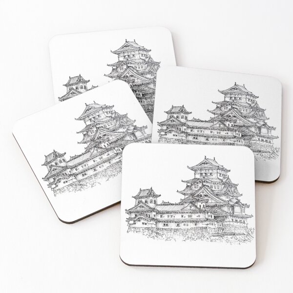Item preview, Himeji Castle Japan Ink Artwork Illustration designed and sold by arientss.