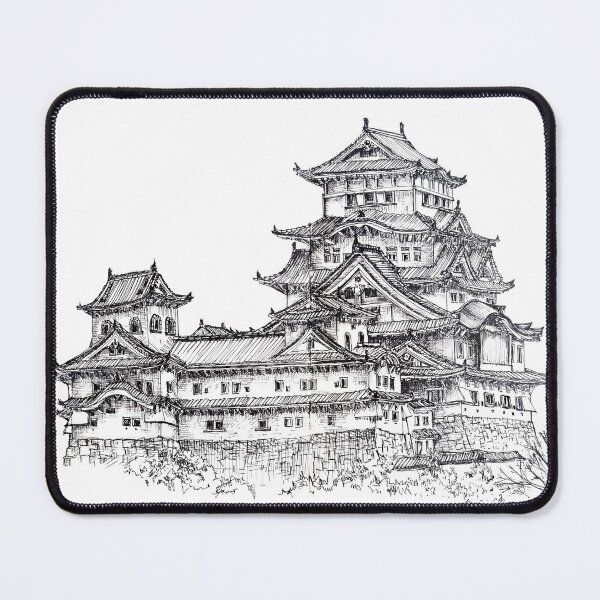 Item preview, Himeji Castle Japan Ink Artwork Illustration designed and sold by arientss.