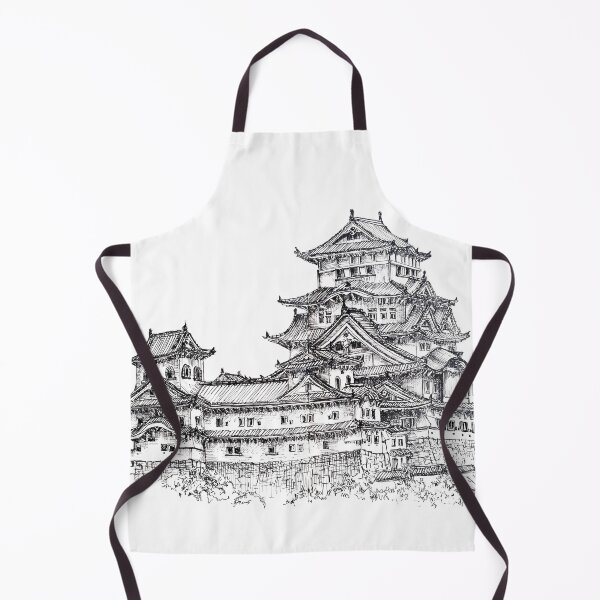 Item preview, Himeji Castle Japan Ink Artwork Illustration designed and sold by arientss.