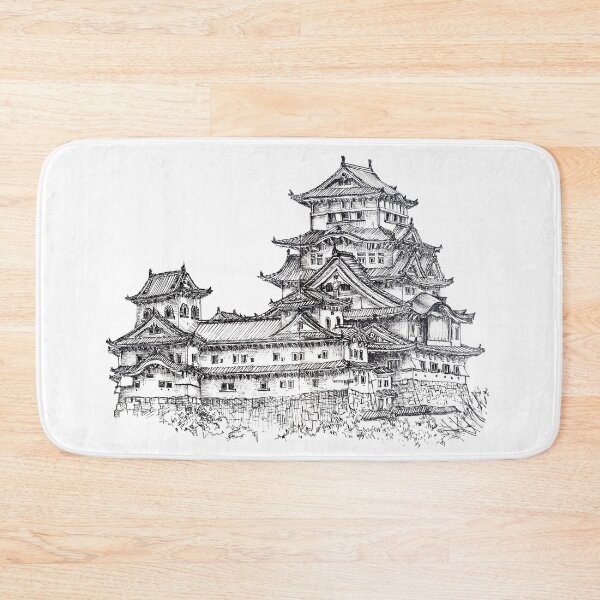 Item preview, Himeji Castle Japan Ink Artwork Illustration designed and sold by arientss.