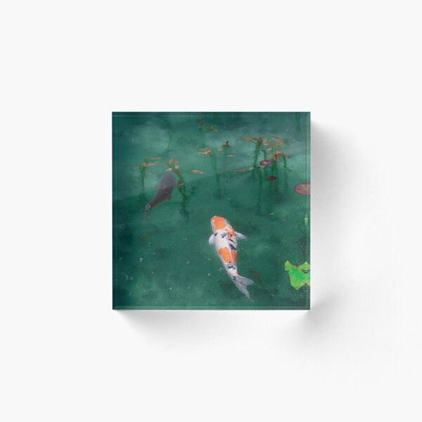 Artikelvorschau, Koi-Teich-Goldfisch-Schwimmen-Malszene entworfen und verkauft von PixieHollowShop.