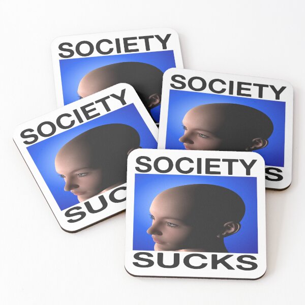 Artikelvorschau, Gesellschaft saugt antisoziale Introvertierte Bleib weg lustig und sehr ernstes Zitat Sticker entworfen und verkauft von blueversion.