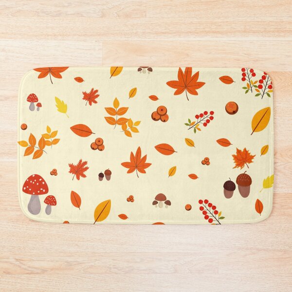 Item preview, Welcome Autumn Pattern With Maple Leaf Mushroom Acorn And Cherries designed and sold by risingrocket.