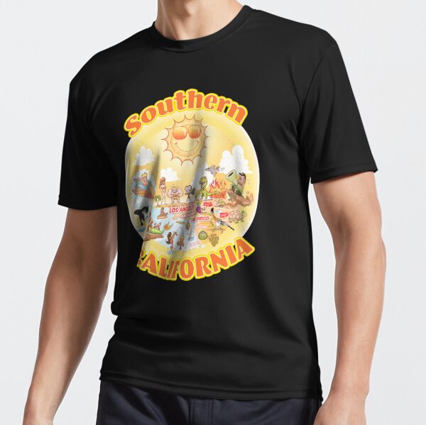 Enig med Rendezvous dokumentarfilm Sunny Cartoon Map of Southern California" Kids T-Shirt for Sale by Dave  Stephens | Redbubble
