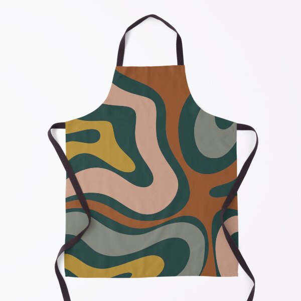 Vista previa del artículo con la obra «Moderno Retro Líquido Remolino Abstracto Azul marino Rubor Óxido Mostaza Gris», diseñado y vendido por kierkegaard.