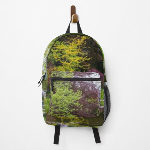 Item preview, Beautiful and relaxing European flowering garden in springtime with Purple flowers and weeping willows designed and sold by LiveToLearn.