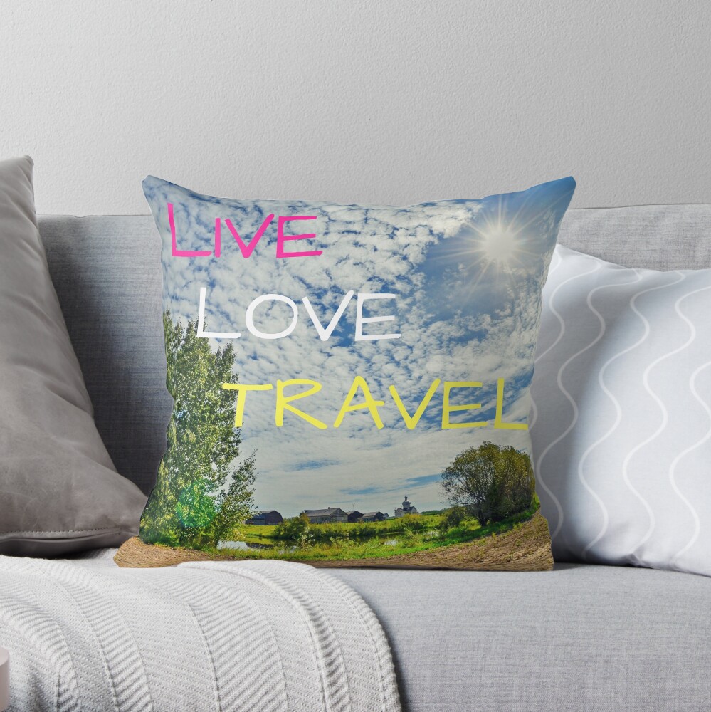Live Love Travel Throw Pillow