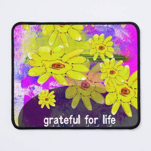 Item preview, Grateful For Life - Yellow Floral Gratitude Art designed and sold by KATHLEEN TENNANT ART.