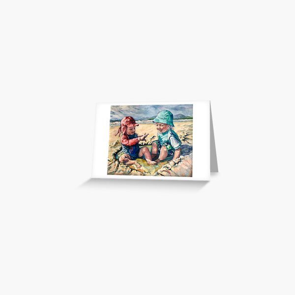 ‘Beach babes’. Oil 60x50 2018 Greeting Card