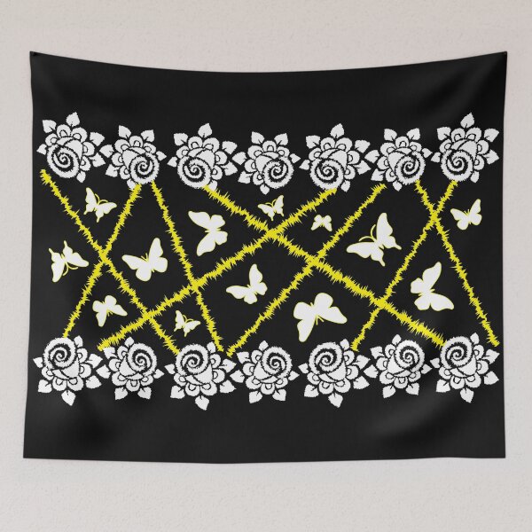 Item preview, roses and butterflies black and white designed and sold by SankiWorld.