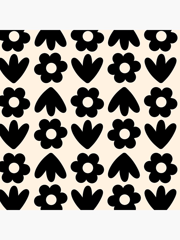 Thumbnail 4 of 4, Pillow, Freja Flowers Scandinavian Floral Pattern in Black and Almond Cream designed and sold by kierkegaard.