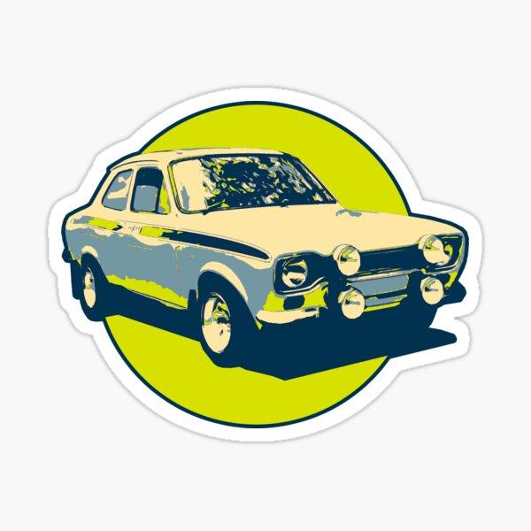 Pop Art Ford Escort Mk1 Sticker For Sale By Vikingzen Redbubble