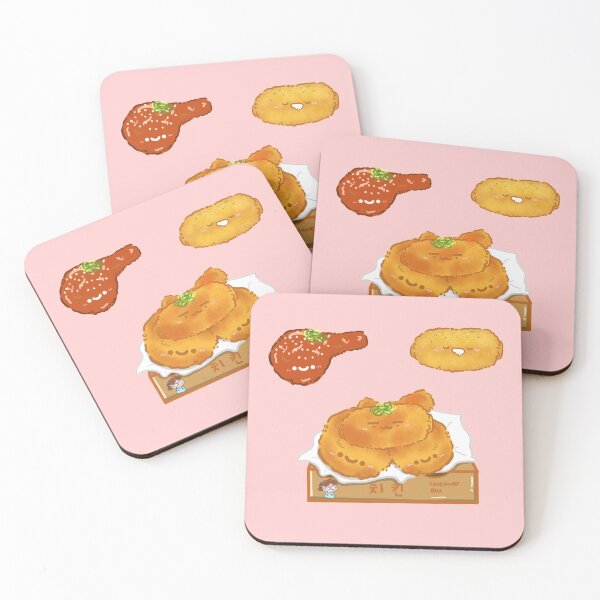 Item preview, Kawaii korean street food korean fried yangnyeom chicken sticker  designed and sold by Marie-c-doodles.