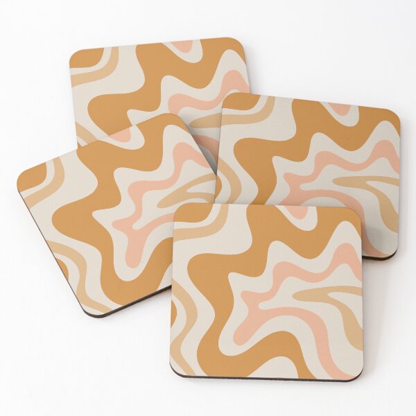 Item preview, Retro Liquid Swirl Abstract Pattern Square in Boho Putty Terracotta Rust Blush Ochre designed and sold by kierkegaard.