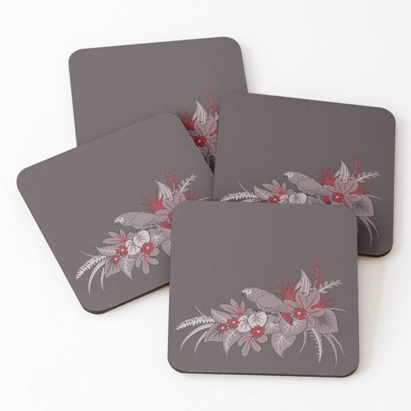 Item preview, African grey parrot: vignette 1 (dark grey) designed and sold by selfproclaimd.