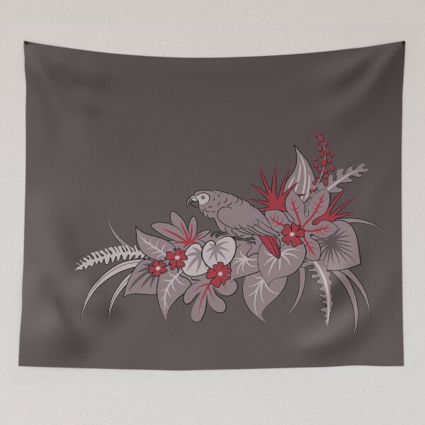 Item preview, African grey parrot: vignette 1 (dark grey) designed and sold by selfproclaimd.