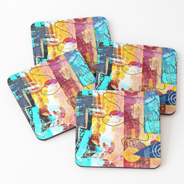 Item preview, AquaYellowRedAbstract designed and sold by FreshDonuts.