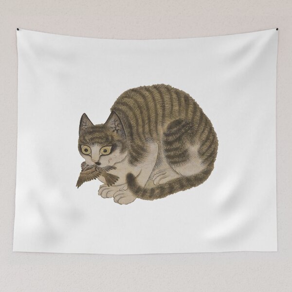 Item preview, A cat with a sparrow in it's mouth designed and sold by nerumy.