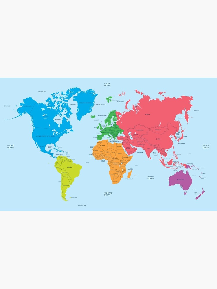 Continents Of The World And Political Map Premium Matte Vertical Poster ...