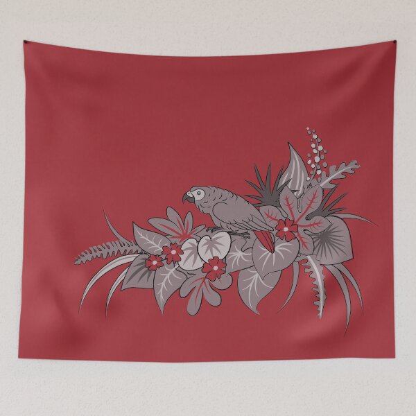 Item preview, African grey parrot: vignette 1 (red) designed and sold by selfproclaimd.