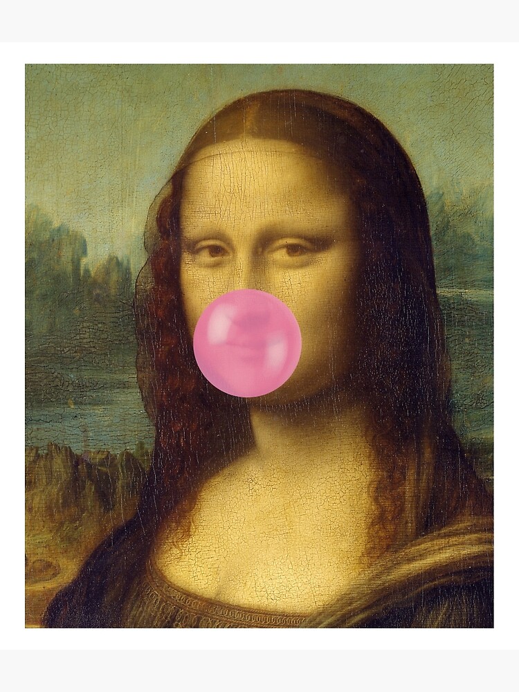 Disover The Bubble Gum Mona Lisa Premium Matte Vertical Poster
