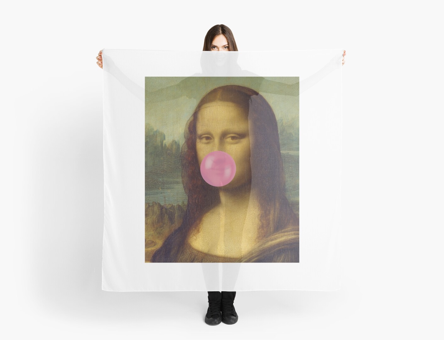 mona lisa blowing bubble gum shirt