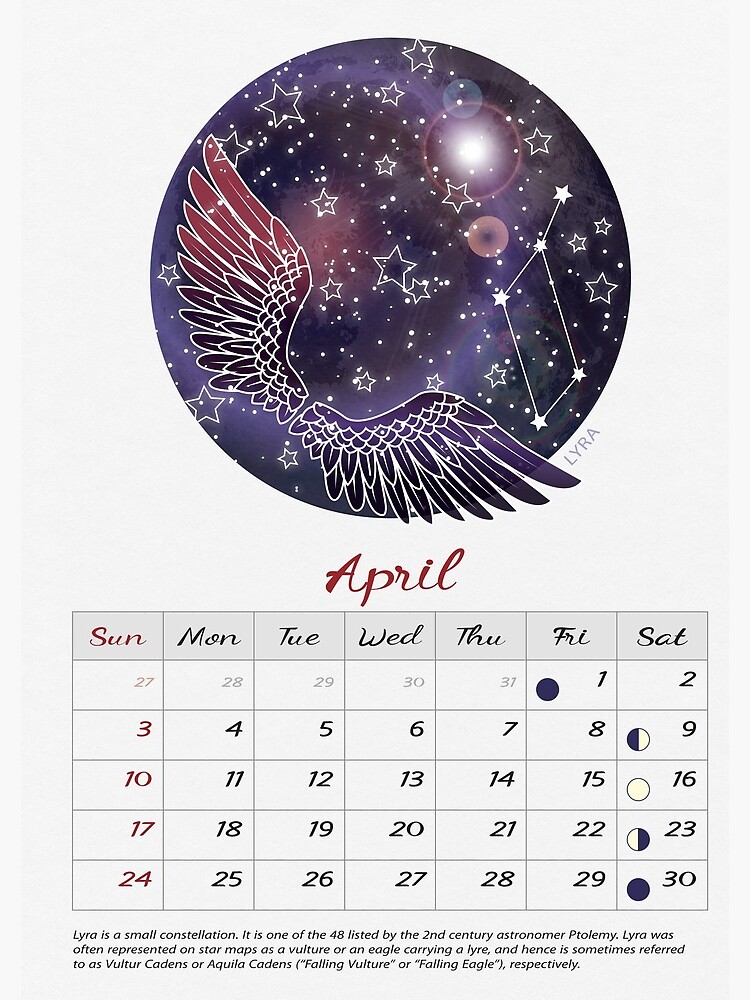 "April 2022 Kalender Astronomiegeschenke 2022 Wandkalender