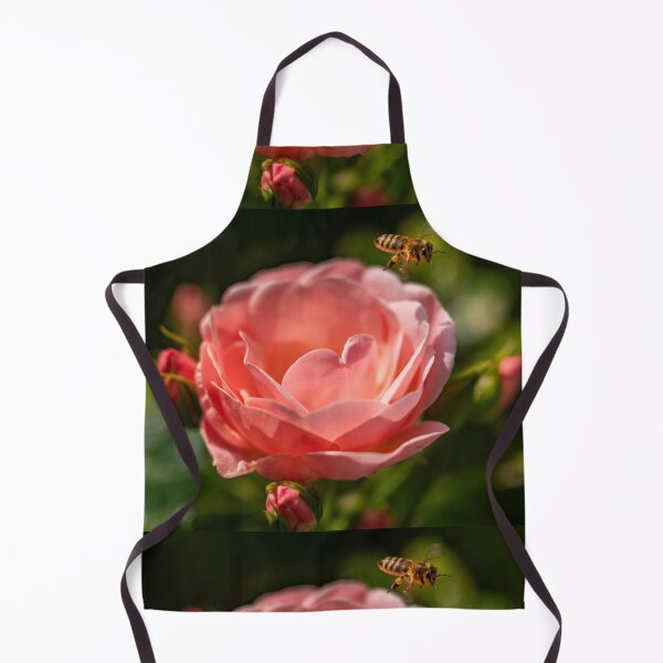 Item preview, Bee approaching an English rose designed and sold by Ingo Gerlach.