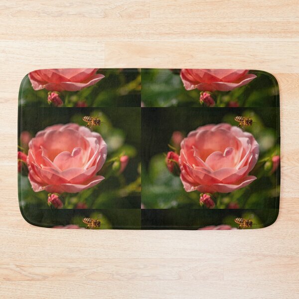 Item preview, Bee approaching an English rose designed and sold by Ingo Gerlach.