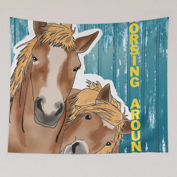 Item preview, Horsing Around - Two Blonde Flaxen Horse Palomino designed and sold by BunnyBizarre.