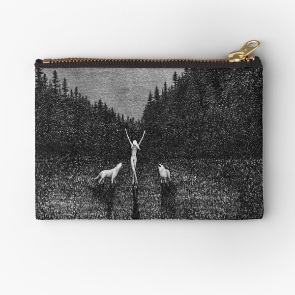 Wild - Sophia with Wolves under the Full Moon Zipper Pouch