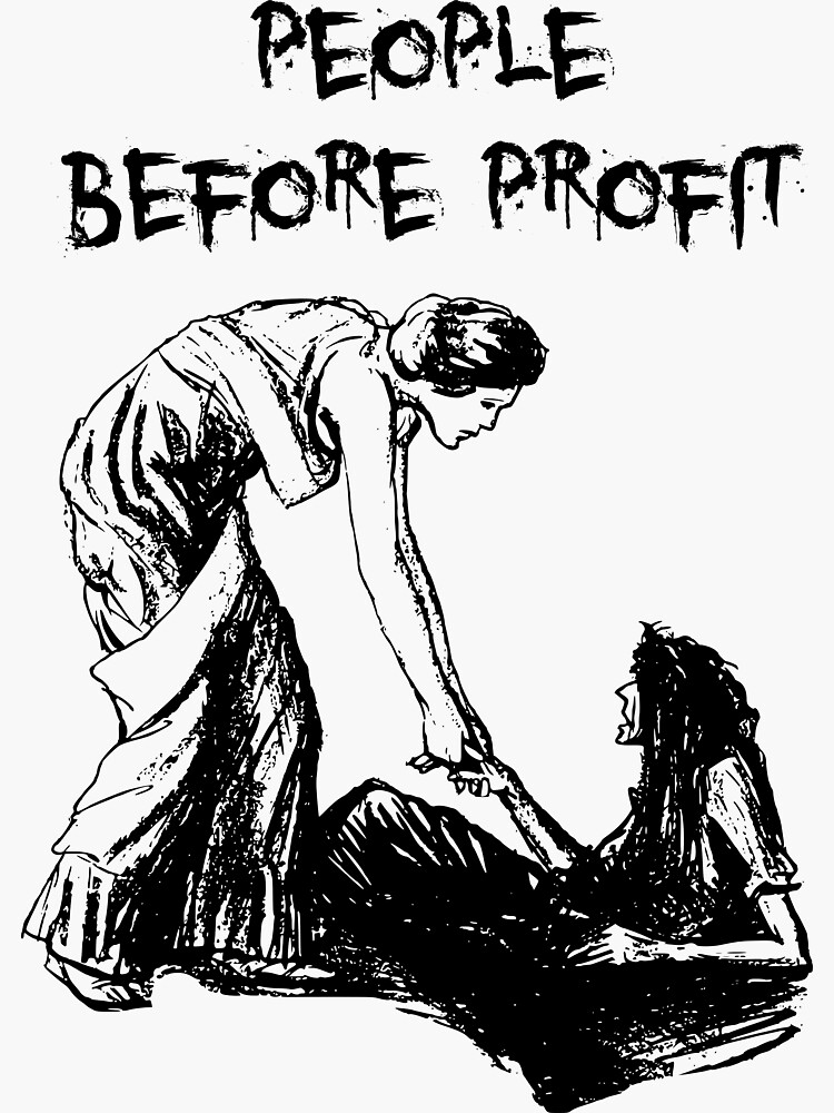 "People Before Profit" Sticker for Sale by Lisa Alcock Redbubble
